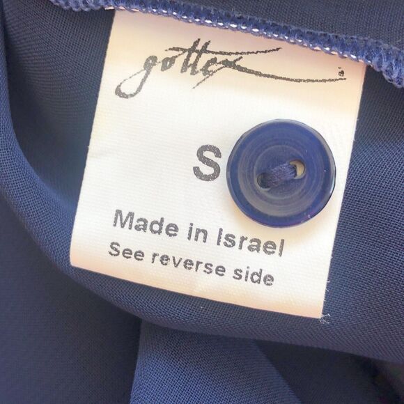 Gottex Swimwear Women's Sheer‎ Navy Button Front Tunic Cover-Up top Size S - Picture 6 of 9